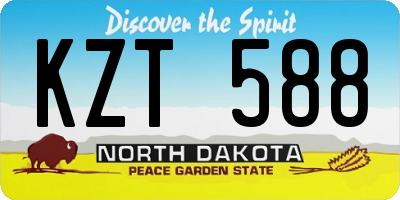 ND license plate KZT588