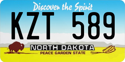 ND license plate KZT589