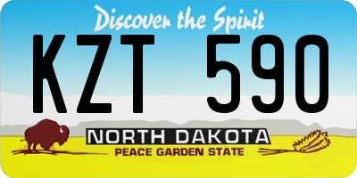 ND license plate KZT590