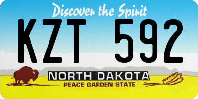 ND license plate KZT592