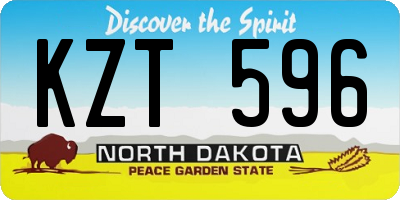 ND license plate KZT596