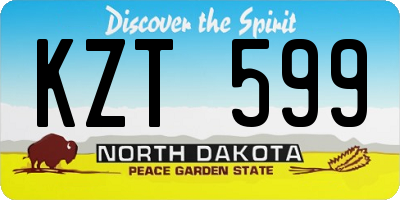 ND license plate KZT599