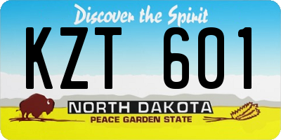 ND license plate KZT601