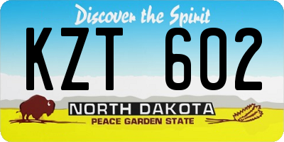 ND license plate KZT602
