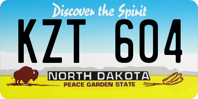 ND license plate KZT604