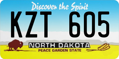 ND license plate KZT605