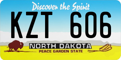 ND license plate KZT606