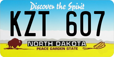 ND license plate KZT607