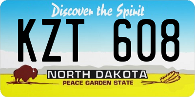 ND license plate KZT608