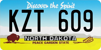 ND license plate KZT609