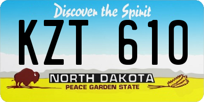 ND license plate KZT610