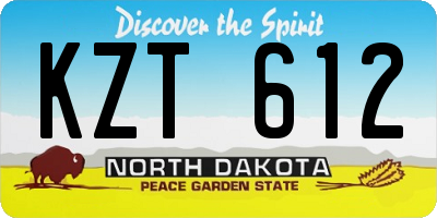 ND license plate KZT612