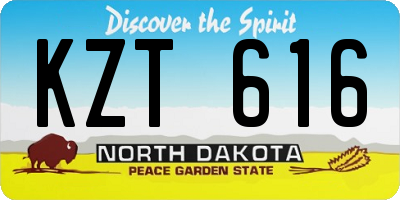 ND license plate KZT616