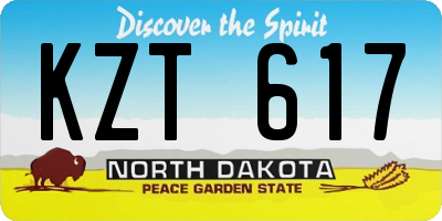 ND license plate KZT617