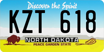 ND license plate KZT618