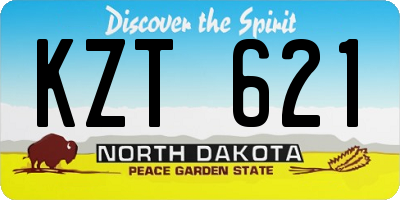 ND license plate KZT621