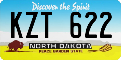 ND license plate KZT622