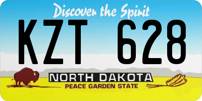 ND license plate KZT628