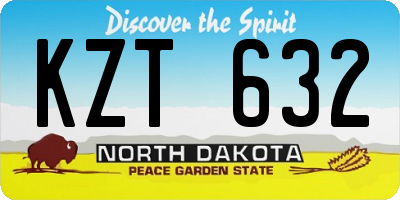 ND license plate KZT632