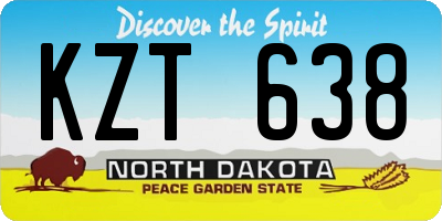 ND license plate KZT638
