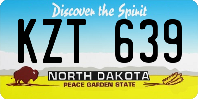 ND license plate KZT639