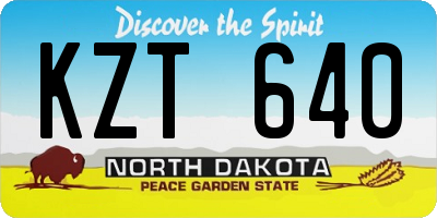 ND license plate KZT640