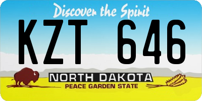 ND license plate KZT646