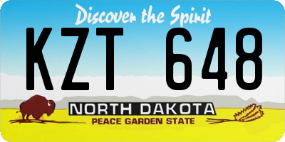 ND license plate KZT648