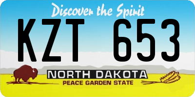 ND license plate KZT653