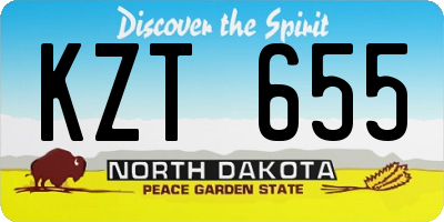 ND license plate KZT655