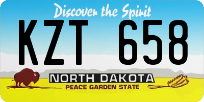 ND license plate KZT658