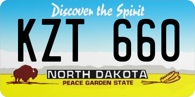 ND license plate KZT660