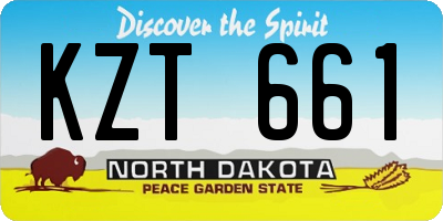 ND license plate KZT661