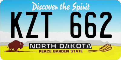 ND license plate KZT662