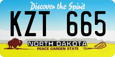 ND license plate KZT665