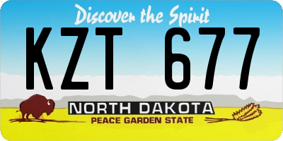 ND license plate KZT677