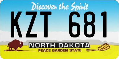 ND license plate KZT681