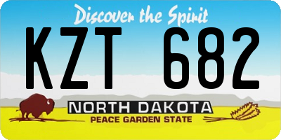 ND license plate KZT682