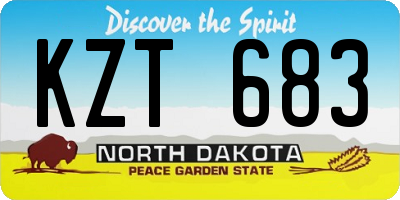 ND license plate KZT683