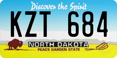 ND license plate KZT684