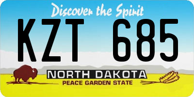 ND license plate KZT685