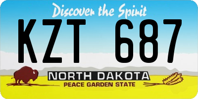 ND license plate KZT687