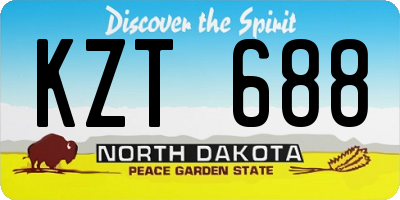 ND license plate KZT688