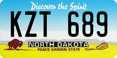 ND license plate KZT689