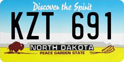 ND license plate KZT691