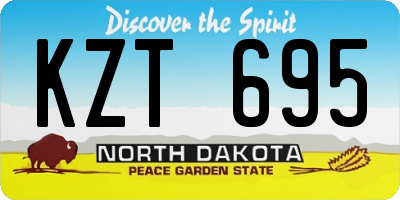 ND license plate KZT695