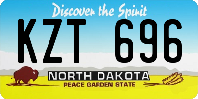 ND license plate KZT696