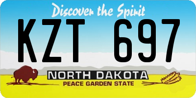 ND license plate KZT697