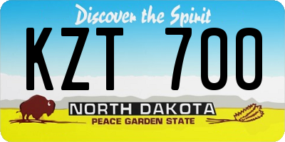 ND license plate KZT700