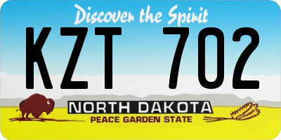 ND license plate KZT702
